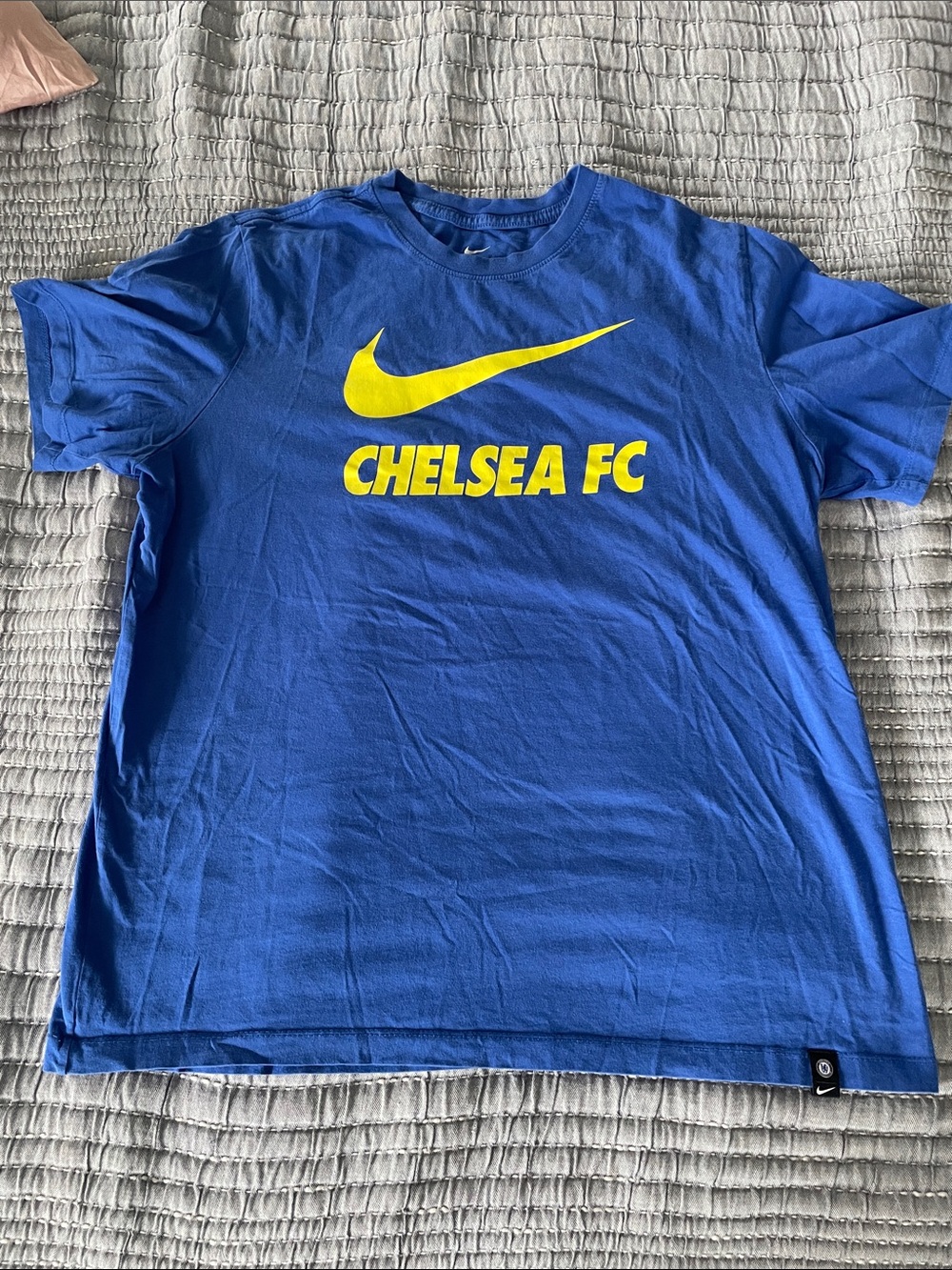 Nike Blue Chelsea FC T-Shirt with Yellow Logo